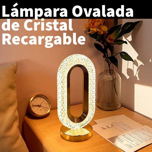 Lámpara Ovalada de Cristal Recargable